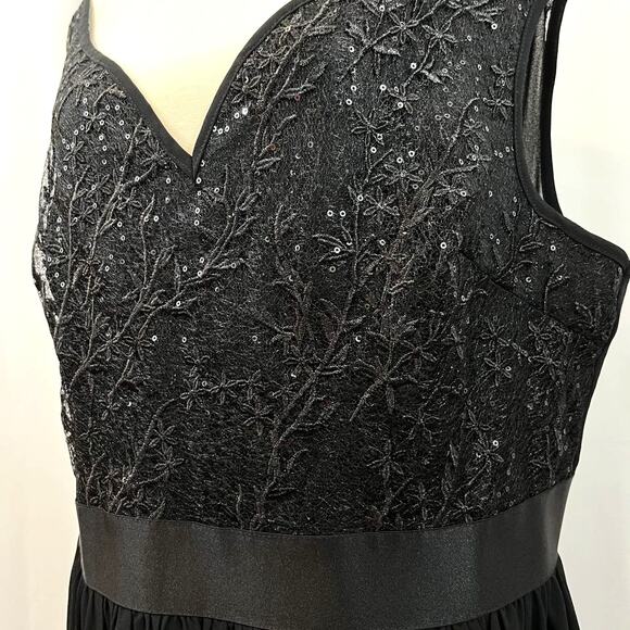 Miss May black formal maxi gown sleeveless lace sequins 1XL - Picture 4 of 12